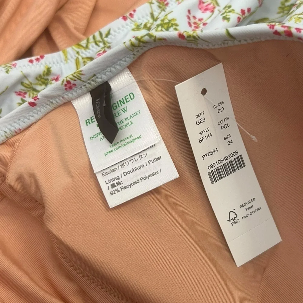 J. Crew Blue Cloud Meadow Floral Plunge One-Piece Swimsuit Womens Plus 24 NWT